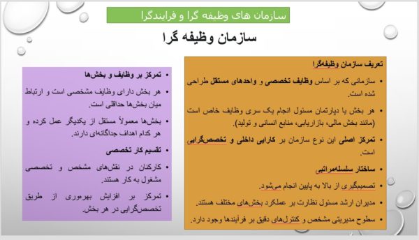 سازمان وظیفه گرا و فرایندگرا